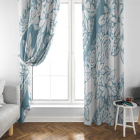 Polynesia Window Curtain Polynesian Tropical Flowers Blue Pastel Vibes LT14 - Polynesian Pride
