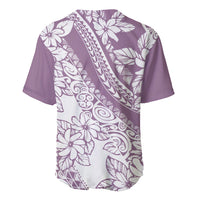 Polynesia Baseball Jersey Polynesian Tropical Flowers Purple Pastel Vibes LT14 - Polynesian Pride