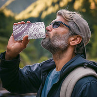 Polynesia 4 in 1 Can Cooler Tumbler Polynesian Tropical Flowers Purple Pastel Vibes