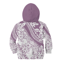 Polynesia Kid Hoodie Polynesian Tropical Flowers Purple Pastel Vibes LT14 - Polynesian Pride