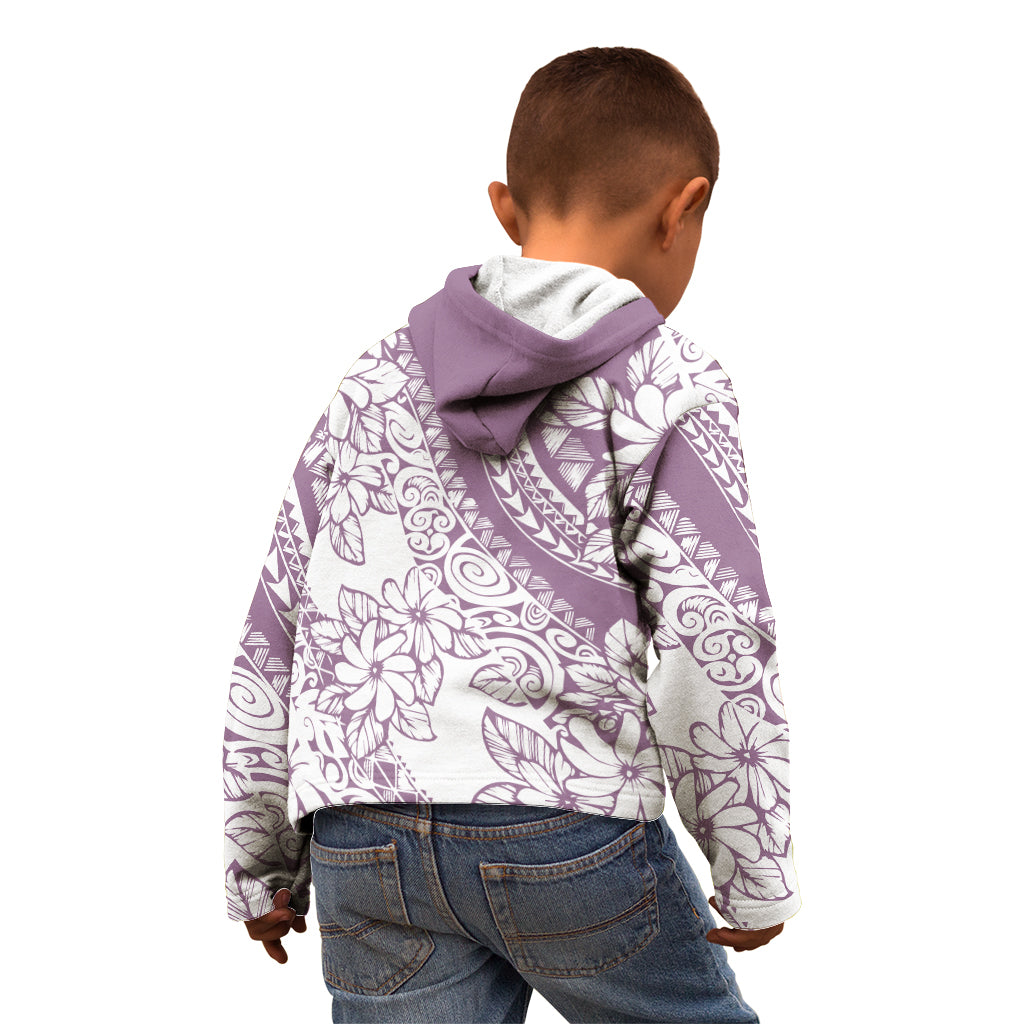 Polynesia Kid Hoodie Polynesian Tropical Flowers Purple Pastel Vibes LT14 - Polynesian Pride