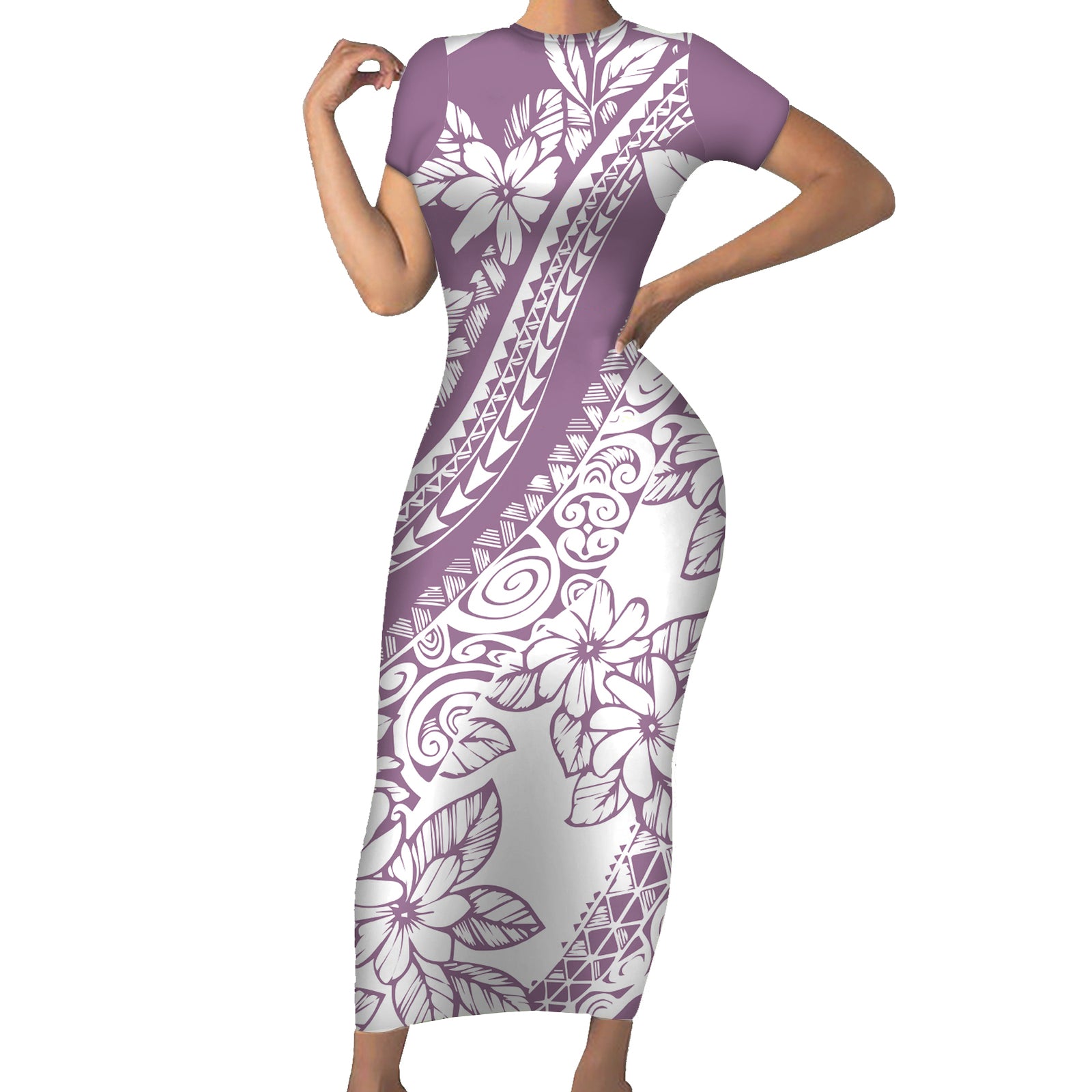 polynesia-short-sleeve-bodycon-dress-polynesian-tropical-flowers-purple-pastel-vibes