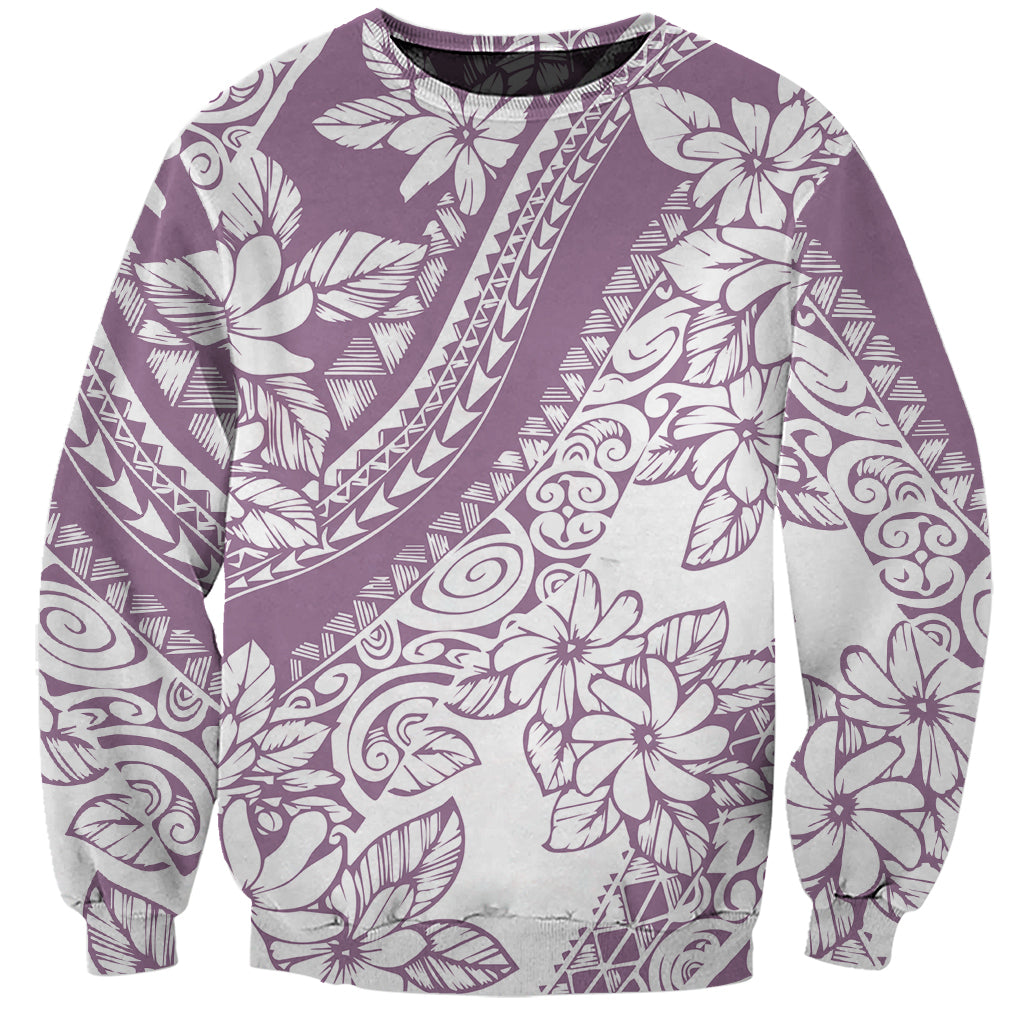 Polynesia Sweatshirt Polynesian Tropical Flowers Purple Pastel Vibes LT14 Unisex Purple - Polynesian Pride
