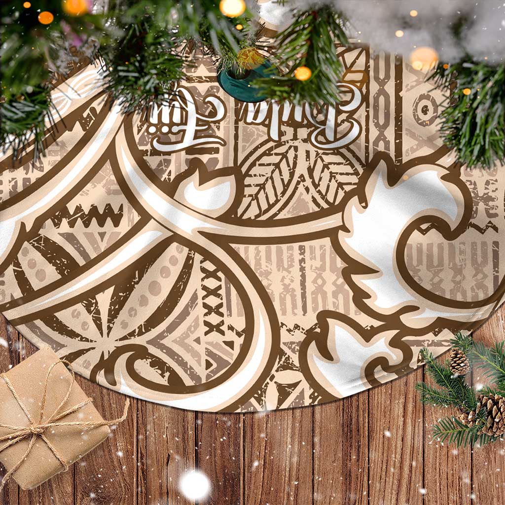Beige Bula Fiji Tree Skirt Fijian Language Week Tapa Cloth - Pastel LT14 - Polynesian Pride