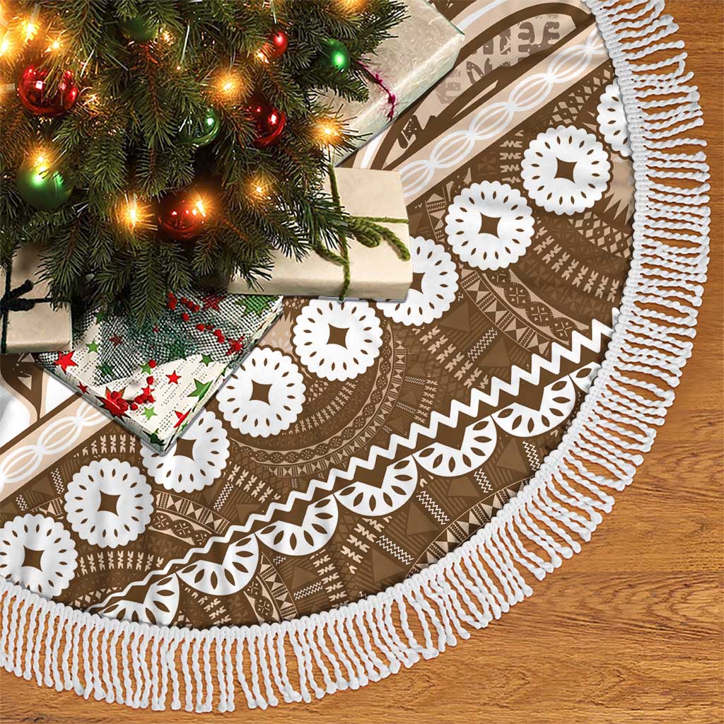 Beige Bula Fiji Tree Skirt Fijian Language Week Tapa Cloth - Pastel LT14 - Polynesian Pride