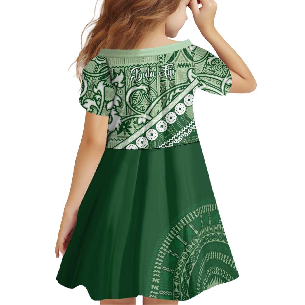 Green Bula Fiji Family Matching Off Shoulder Maxi Dress and Hawaiian Shirt Fijian Language Week Tapa Cloth - Pastel
