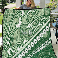 Green Bula Fiji Quilt Fijian Language Week Tapa Cloth - Pastel LT14 Green - Polynesian Pride