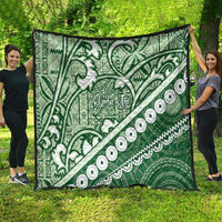 Green Bula Fiji Quilt Fijian Language Week Tapa Cloth - Pastel LT14 - Polynesian Pride