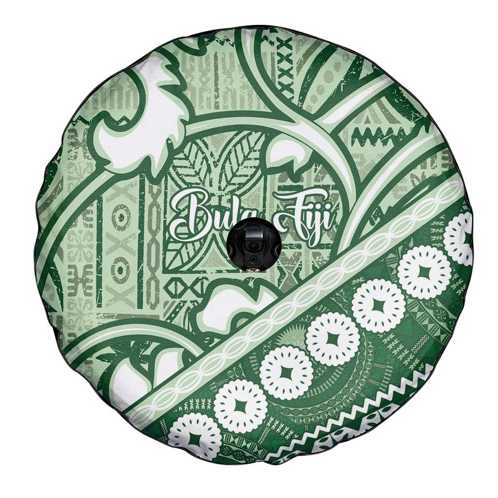 Green Bula Fiji Spare Tire Cover Fijian Language Week Tapa Cloth - Pastel LT14 - Polynesian Pride