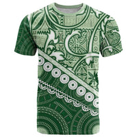 Green Bula Fiji T Shirt Fijian Language Week Tapa Cloth - Pastel