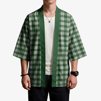 Hunter Green Japanese Palaka Pride Kimono - Polynesian Pride