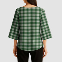Hunter Green Japanese Palaka Pride Kimono Sleeve Blouse - Polynesian Pride