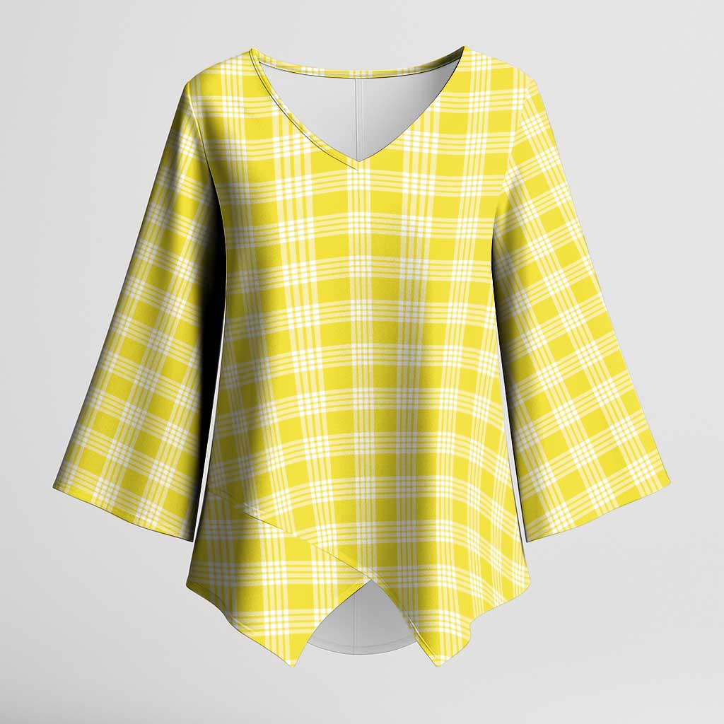 Yellow Japanese Palaka Pride Kimono Sleeve Blouse - Polynesian Pride