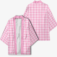 Light Pink Japanese Palaka Pride Kimono - Polynesian Pride