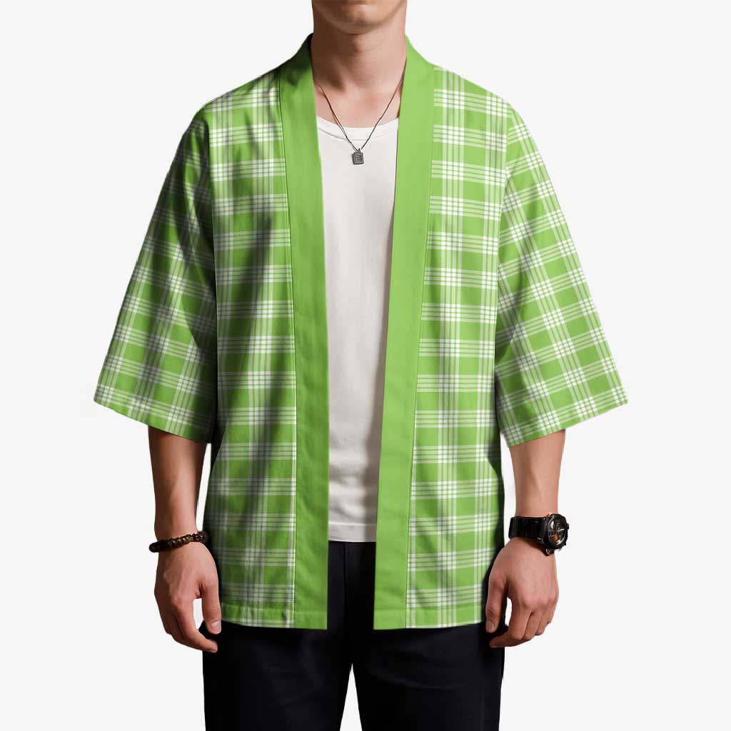 Bright Green Japanese Palaka Pride Kimono - Polynesian Pride