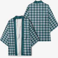 Dark Teal Japanese Palaka Pride Kimono - Polynesian Pride