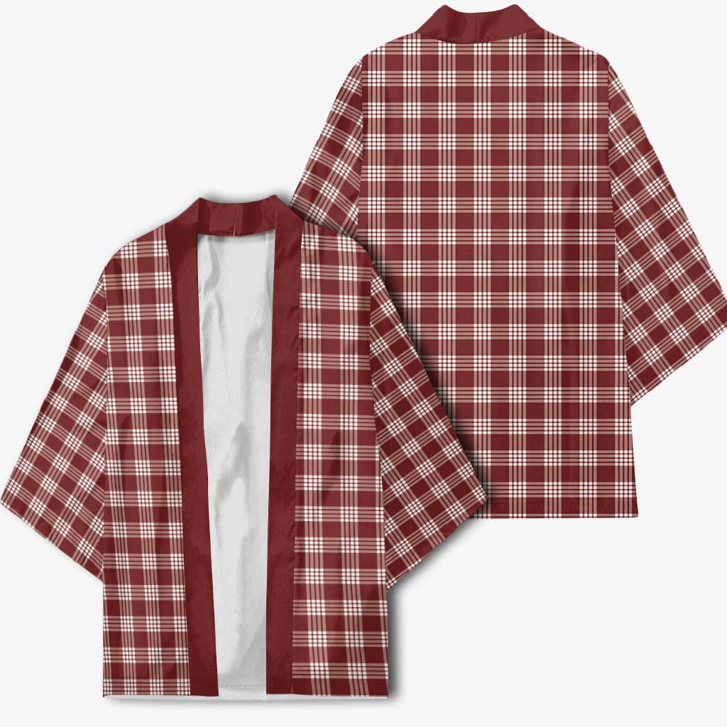 Burgundy Japanese Palaka Pride Kimono - Polynesian Pride