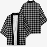 Black Japanese Palaka Pride Kimono - Polynesian Pride