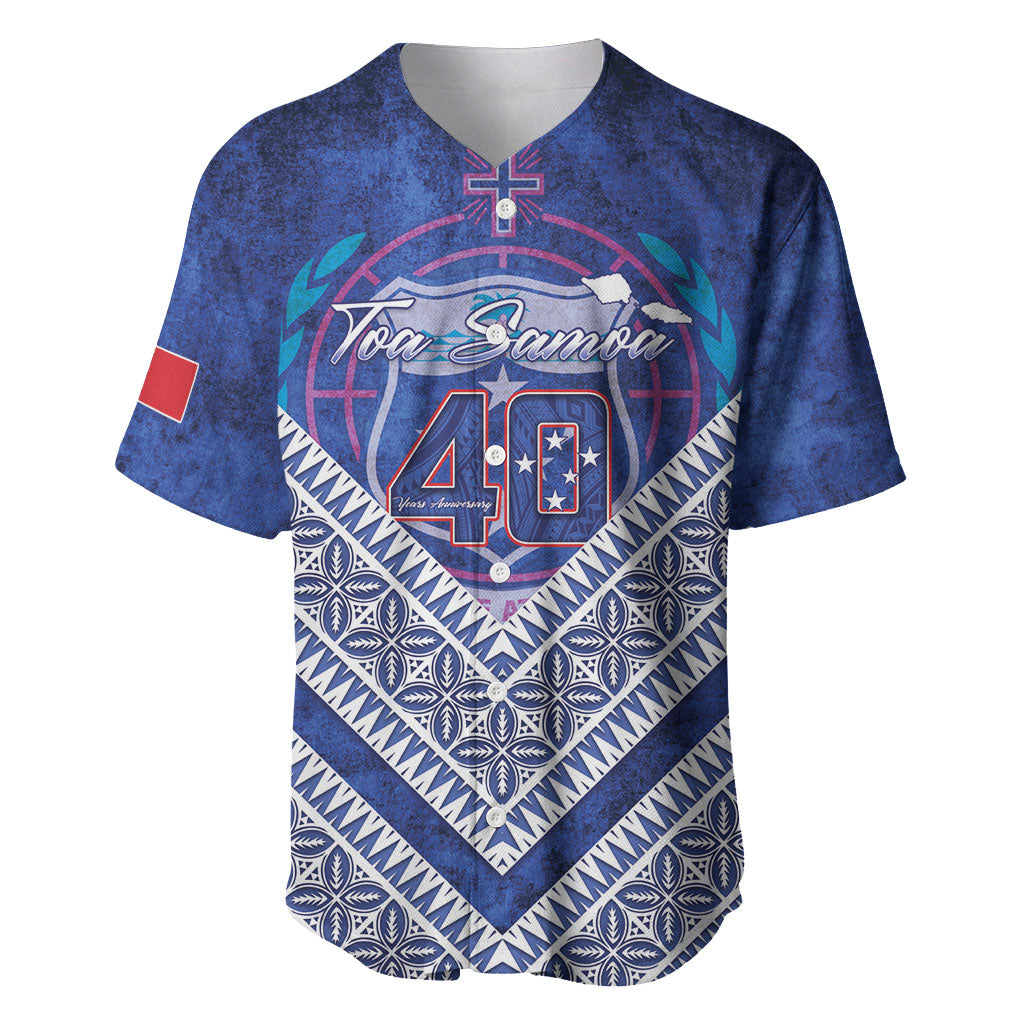 Toa Samoa Rugby Custom Baseball Jersey 40th Anniversary Samoan Siapo Pattern