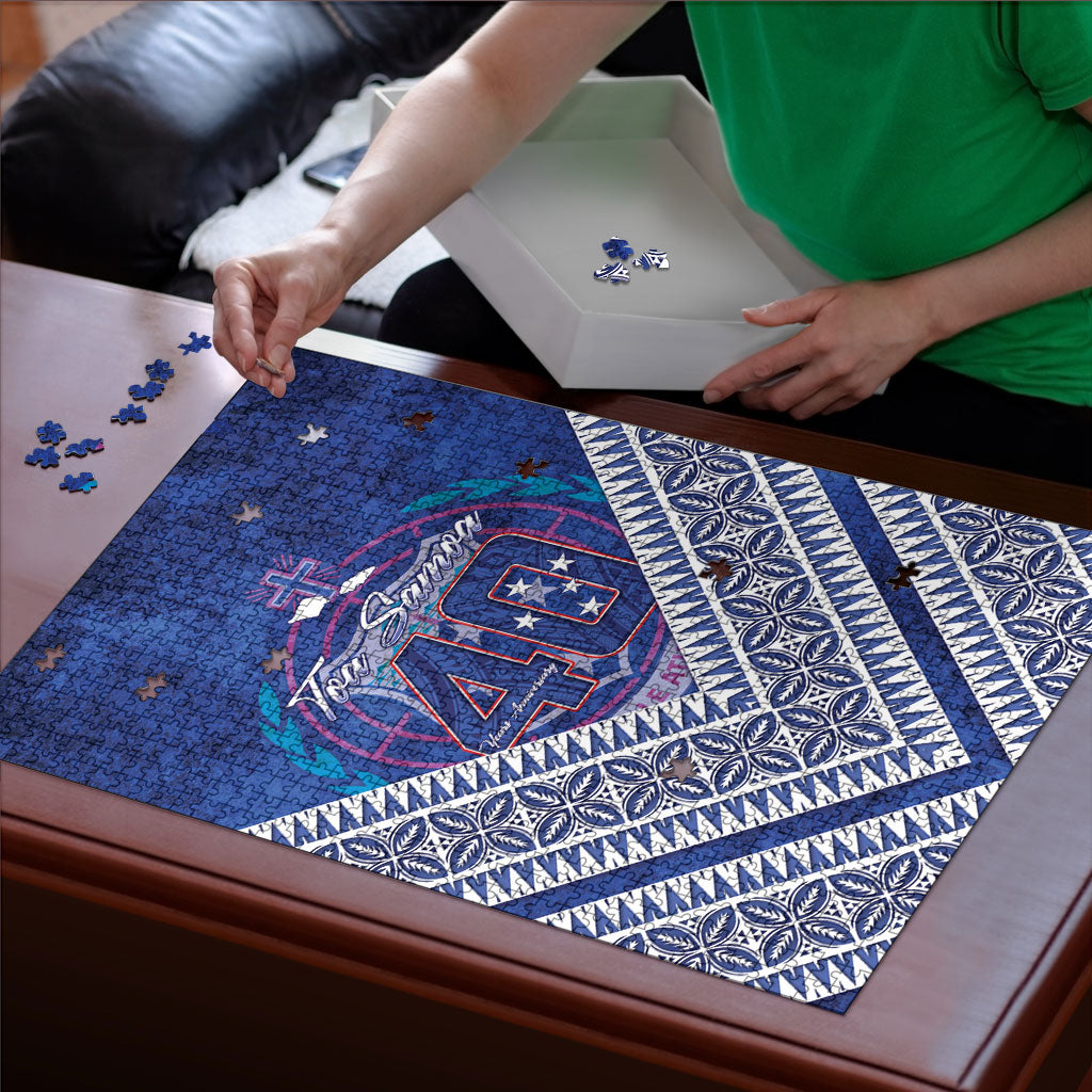 Toa Samoa Rugby Puzzle 40th Anniversary Samoan Siapo Pattern LT14 - Polynesian Pride