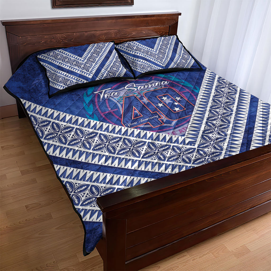 Toa Samoa Rugby Quilt Bed Set 40th Anniversary Samoan Siapo Pattern LT14 - Polynesian Pride