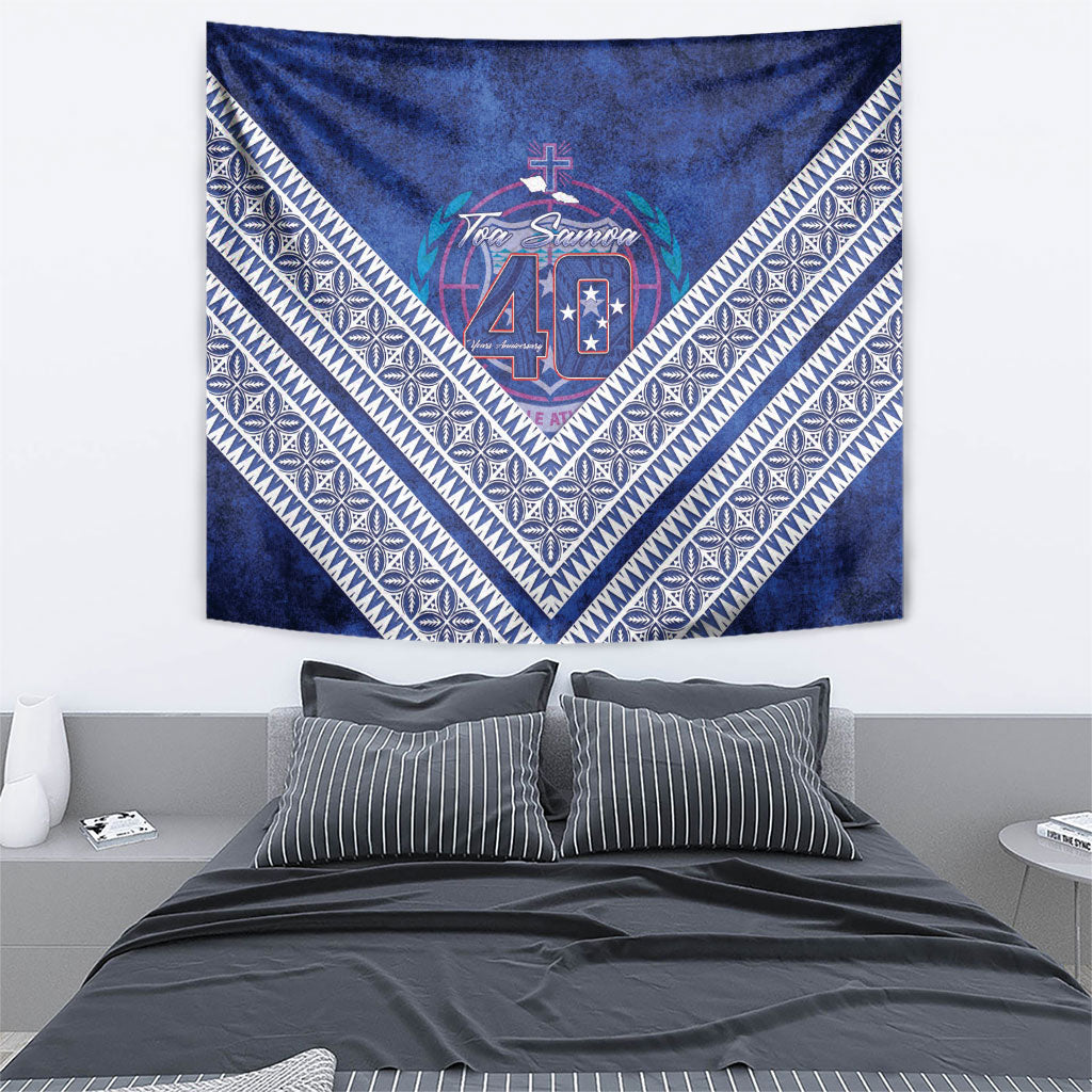 Toa Samoa Rugby Tapestry 40th Anniversary Samoan Siapo Pattern LT14 - Polynesian Pride