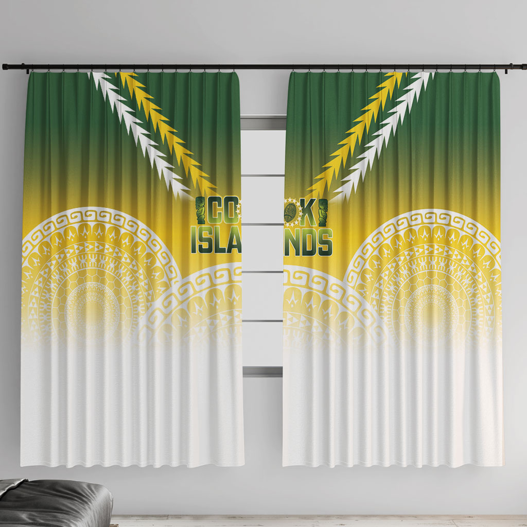 Cook Islands Rugby Window Curtain Come On Kukis LT14 With Hooks Multicolor - Polynesian Pride