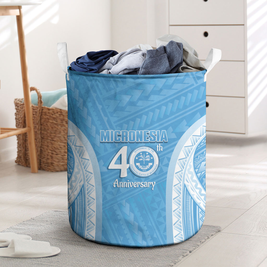 Federated States of Micronesia Independence Day Laundry Basket FSM 40th Anniversary Proud LT14 Blue - Polynesian Pride