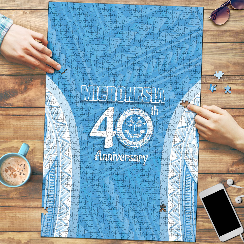Federated States of Micronesia Independence Day Puzzle FSM 40th Anniversary Proud LT14 Blue - Polynesian Pride