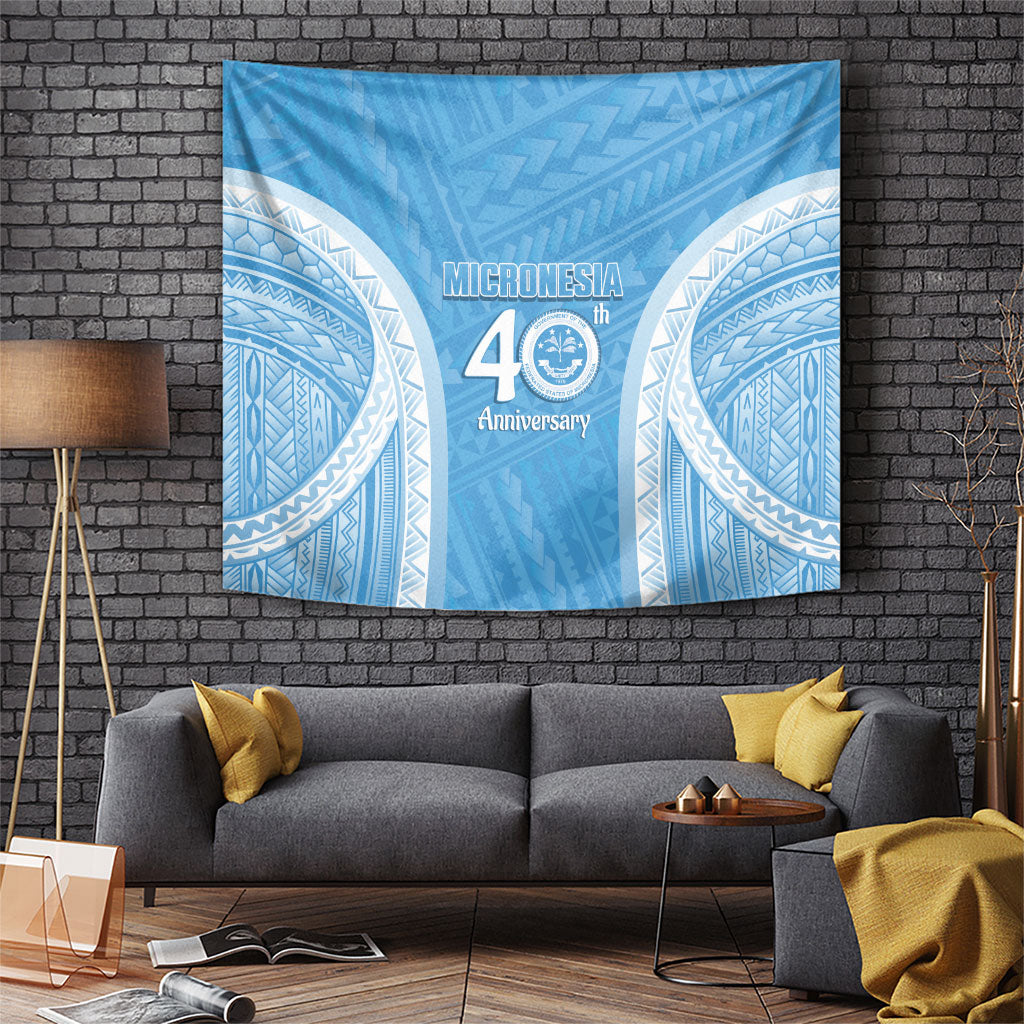 Federated States of Micronesia Independence Day Tapestry FSM 40th Anniversary Proud LT14 Blue - Polynesian Pride
