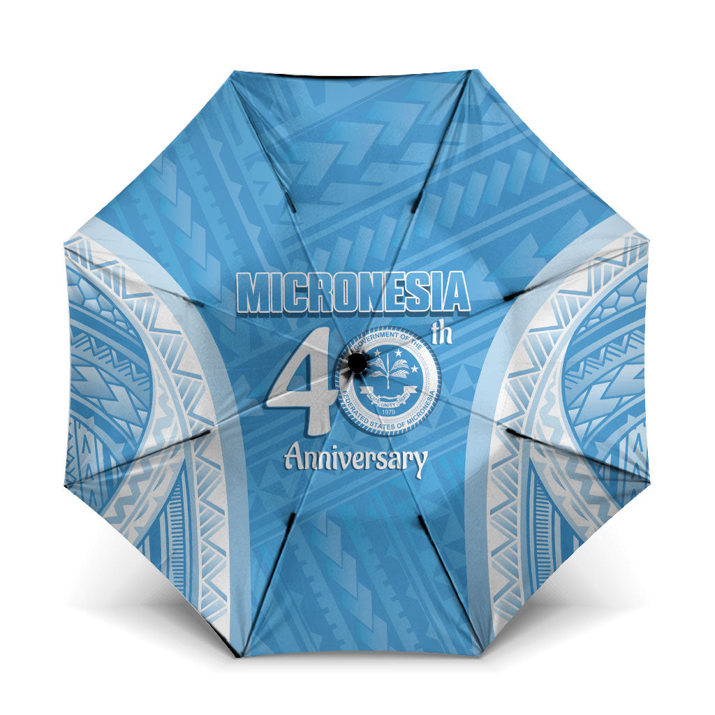 Federated States of Micronesia Independence Day Umbrella FSM 40th Anniversary Proud LT14 One Size Folded 11.42 inch Opened Diameter 37.4 inch Blue - Polynesian Pride
