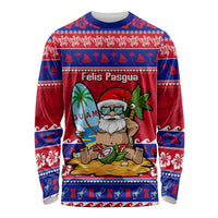 Custom Guam Christmas Long Sleeve Shirt Guaman Santas Felis Pasgua LT14 Unisex Blue - Polynesian Pride