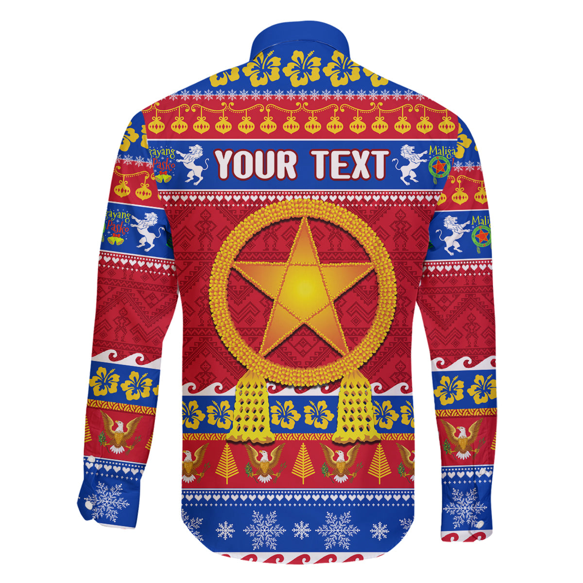 Custom Philippines Christmas Family Matching Off Shoulder Long Sleeve Dress and Hawaiian Shirt Filipino Parol Maligayang Pasko LT14 - Polynesian Pride