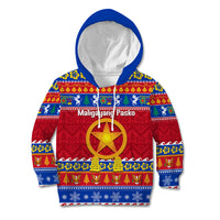 Custom Philippines Christmas Kid Hoodie Filipino Parol Maligayang Pasko LT14 Blue - Polynesian Pride