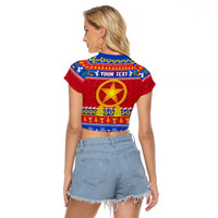 Custom Philippines Christmas Raglan Cropped T Shirt Filipino Parol Maligayang Pasko LT14 - Polynesian Pride