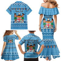 Custom Fiji Christmas Family Matching Mermaid Dress and Hawaiian Shirt Fijian Tapa Marau na Kerisimasi LT14 - Polynesian Pride