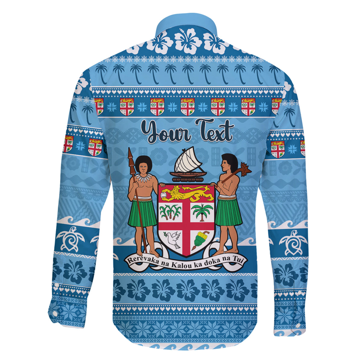 Custom Fiji Christmas Family Matching Off Shoulder Short Dress and Hawaiian Shirt Fijian Tapa Marau na Kerisimasi LT14 - Polynesian Pride