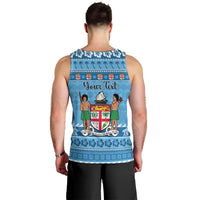 Custom Fiji Christmas Men Tank Top Fijian Tapa Marau na Kerisimasi LT14 - Polynesian Pride