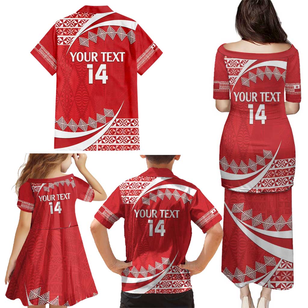 Custom Mate Maa Tonga Family Matching Puletasi and Hawaiian Shirt 2024 Go Champions