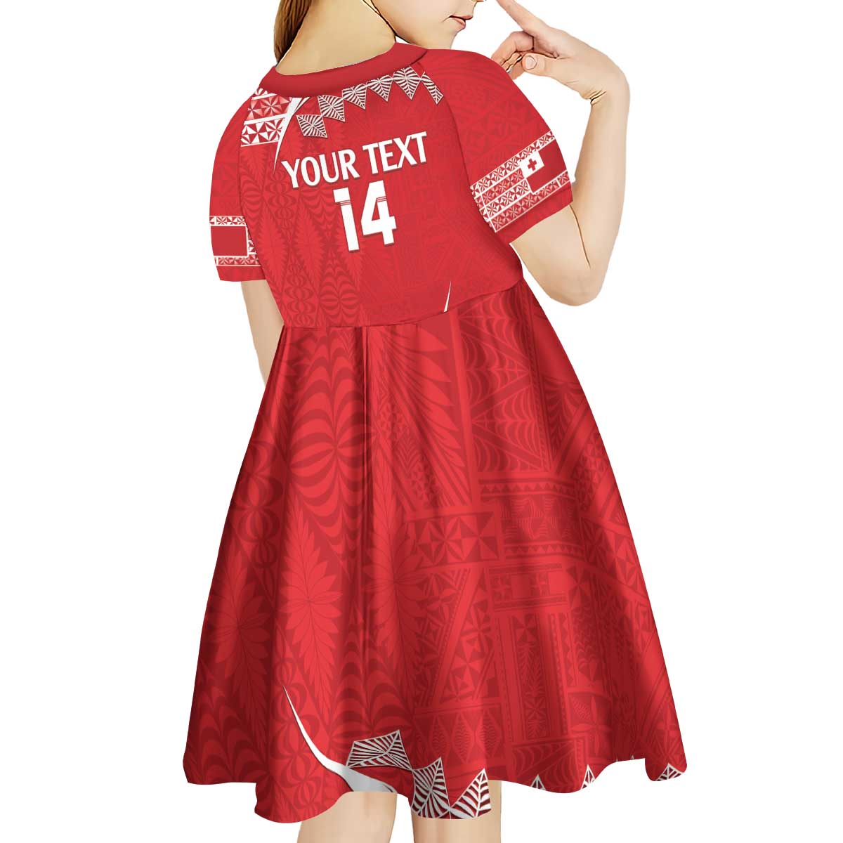 Custom Mate Maa Tonga Kid Short Sleeve Dress 2024 Go Champions