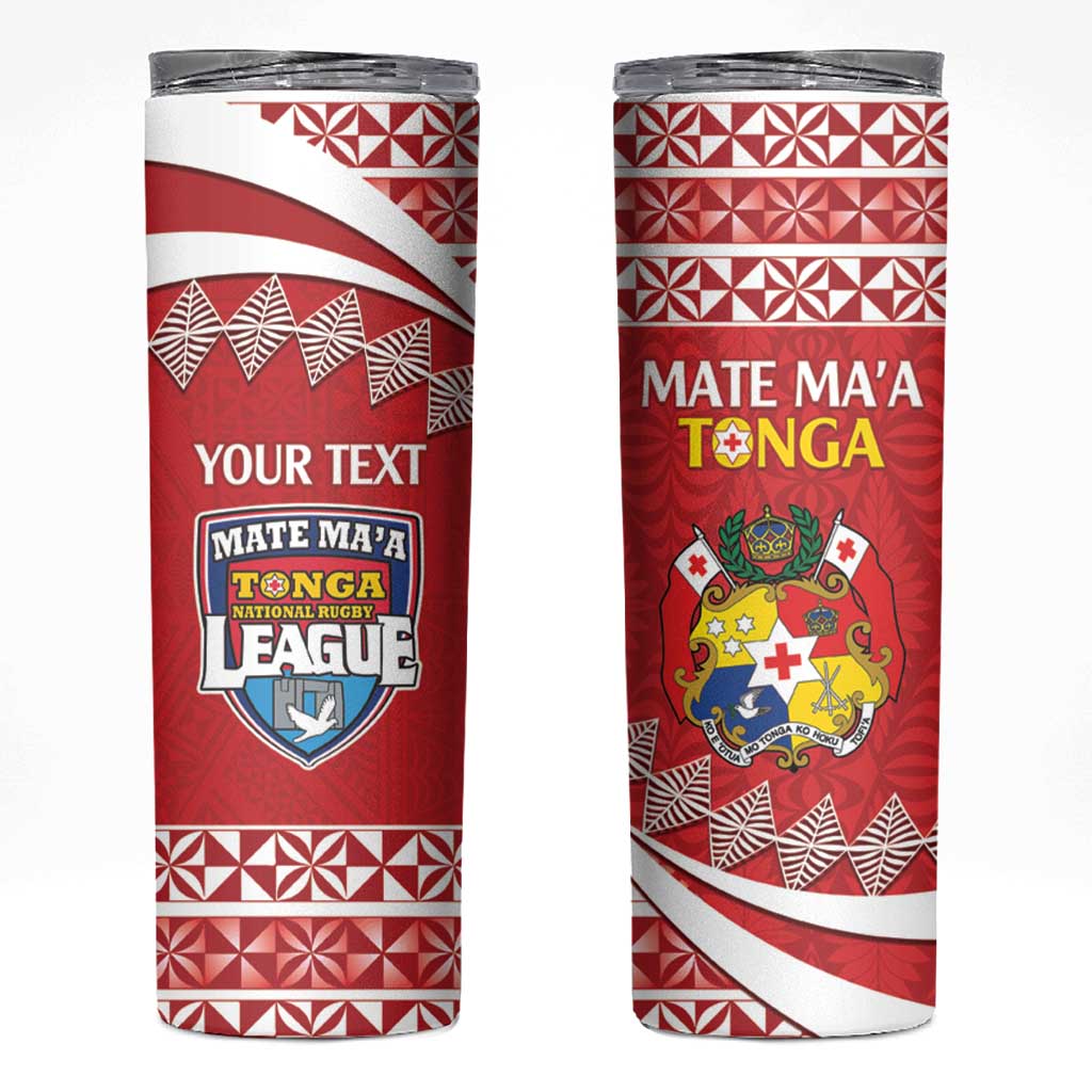 Custom Mate Maa Tonga Skinny Tumbler 2024 Go Champions LT14 Red - Polynesian Pride