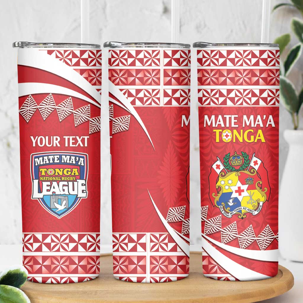 Custom Mate Maa Tonga Skinny Tumbler 2024 Go Champions LT14 - Polynesian Pride