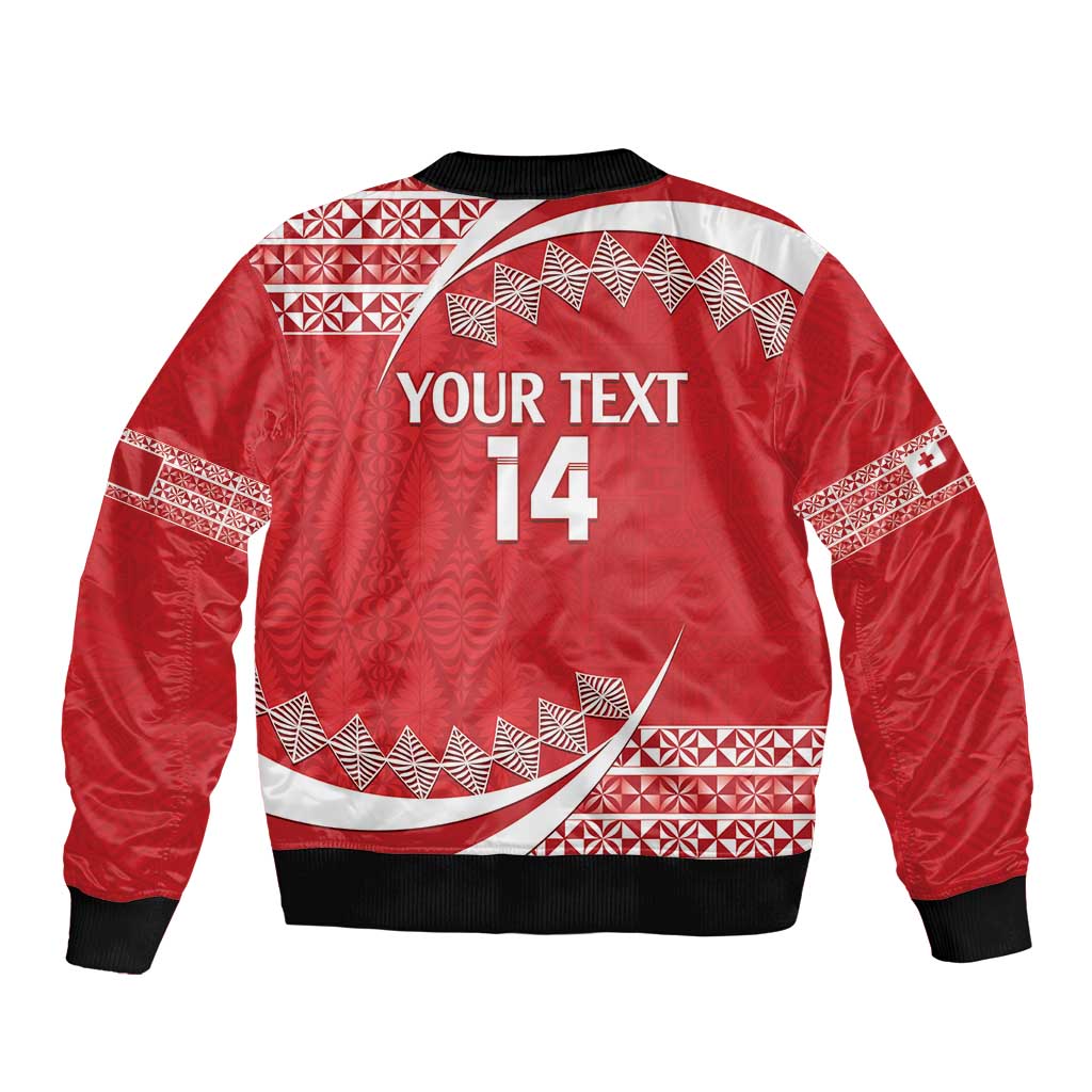 Custom Mate Maa Tonga Sleeve Zip Bomber Jacket 2024 Go Champions LT14 - Polynesian Pride