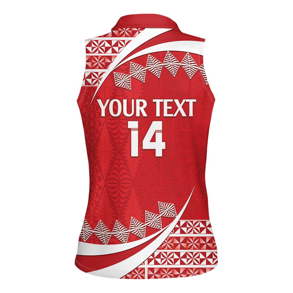Custom Mate Maa Tonga Women Sleeveless Polo Shirt 2024 Go Champions LT14 - Polynesian Pride