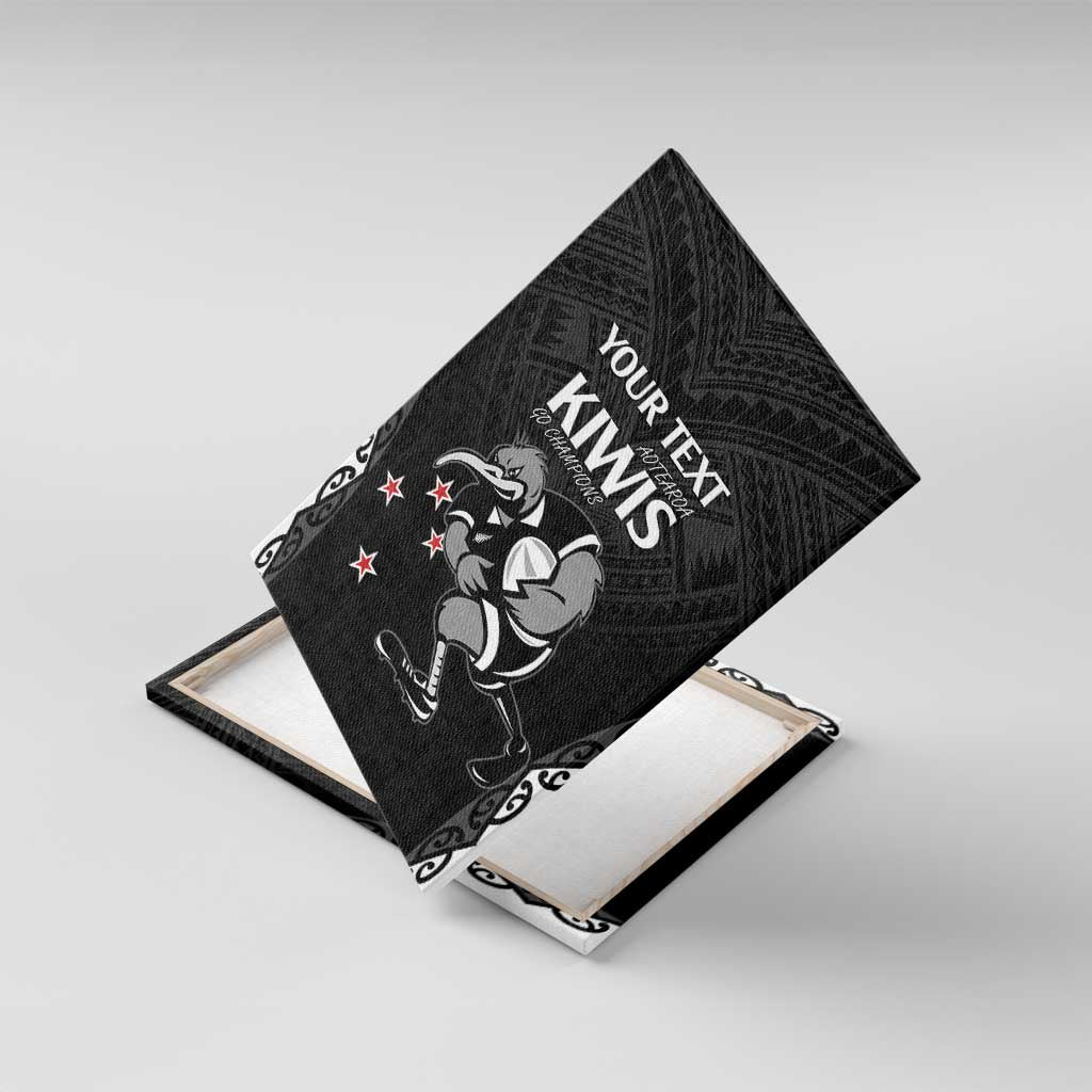 Aotearoa Rugby Custom Canvas Wall Art Maori Kiwi - Mascot Style