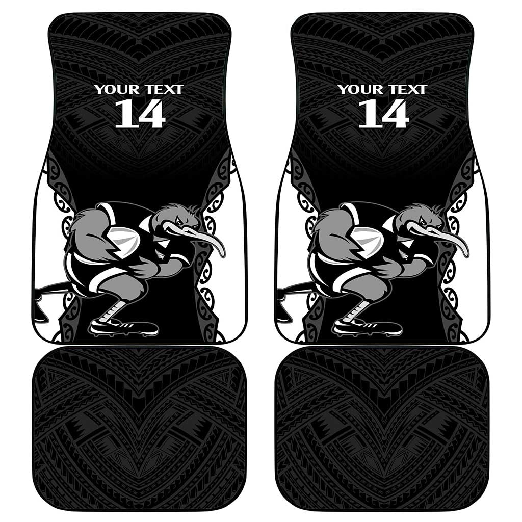 Aotearoa Rugby Custom Car Mats Maori Kiwi - Mascot Style