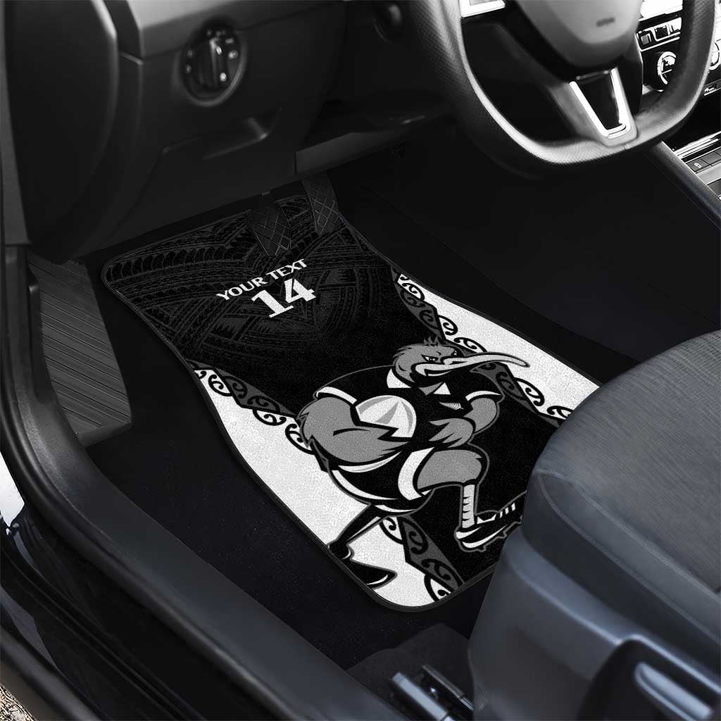 Aotearoa Rugby Custom Car Mats Maori Kiwi - Mascot Style