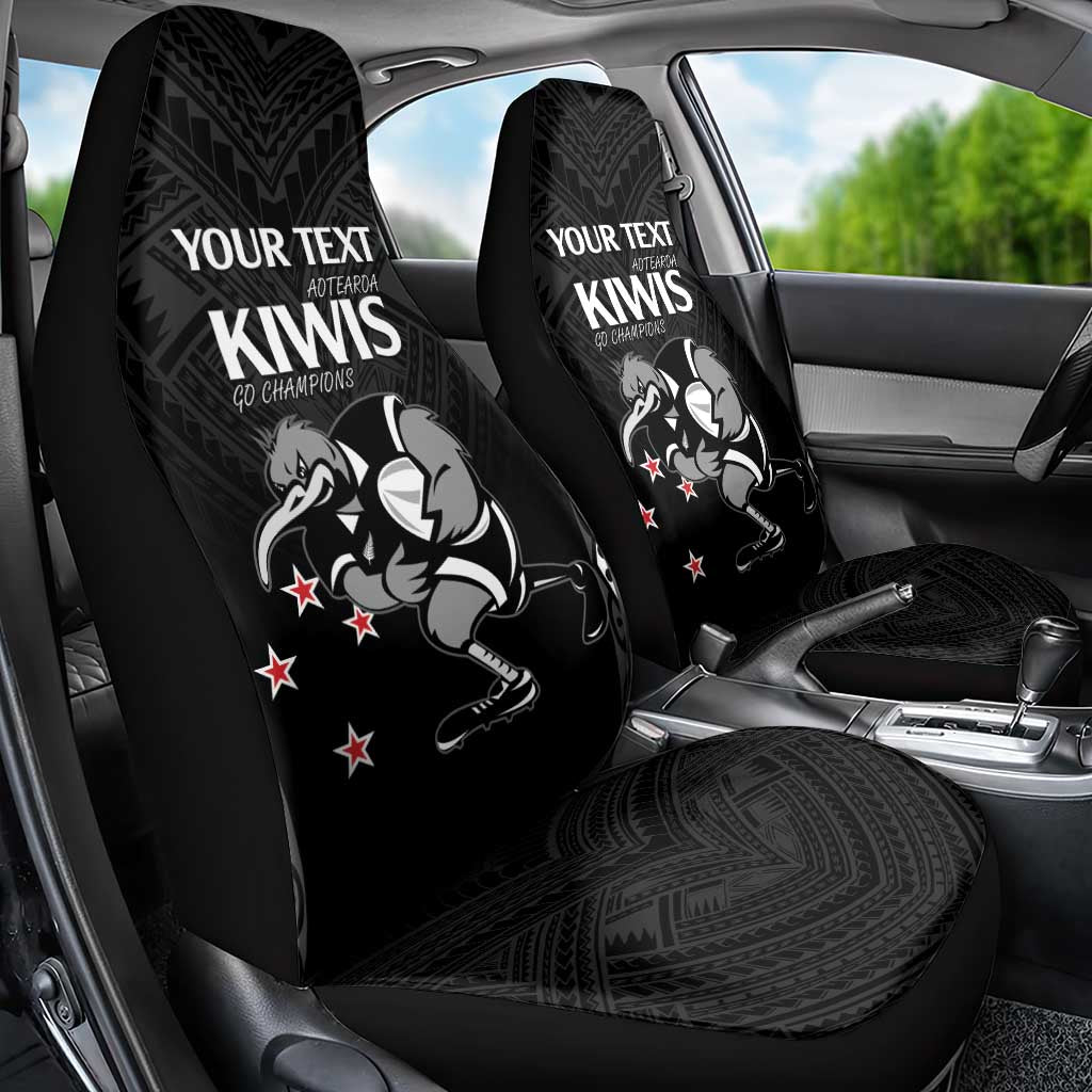 Aotearoa Rugby Custom Car Seat Cover Maori Kiwi - Mascot Style LT14 - Polynesian Pride