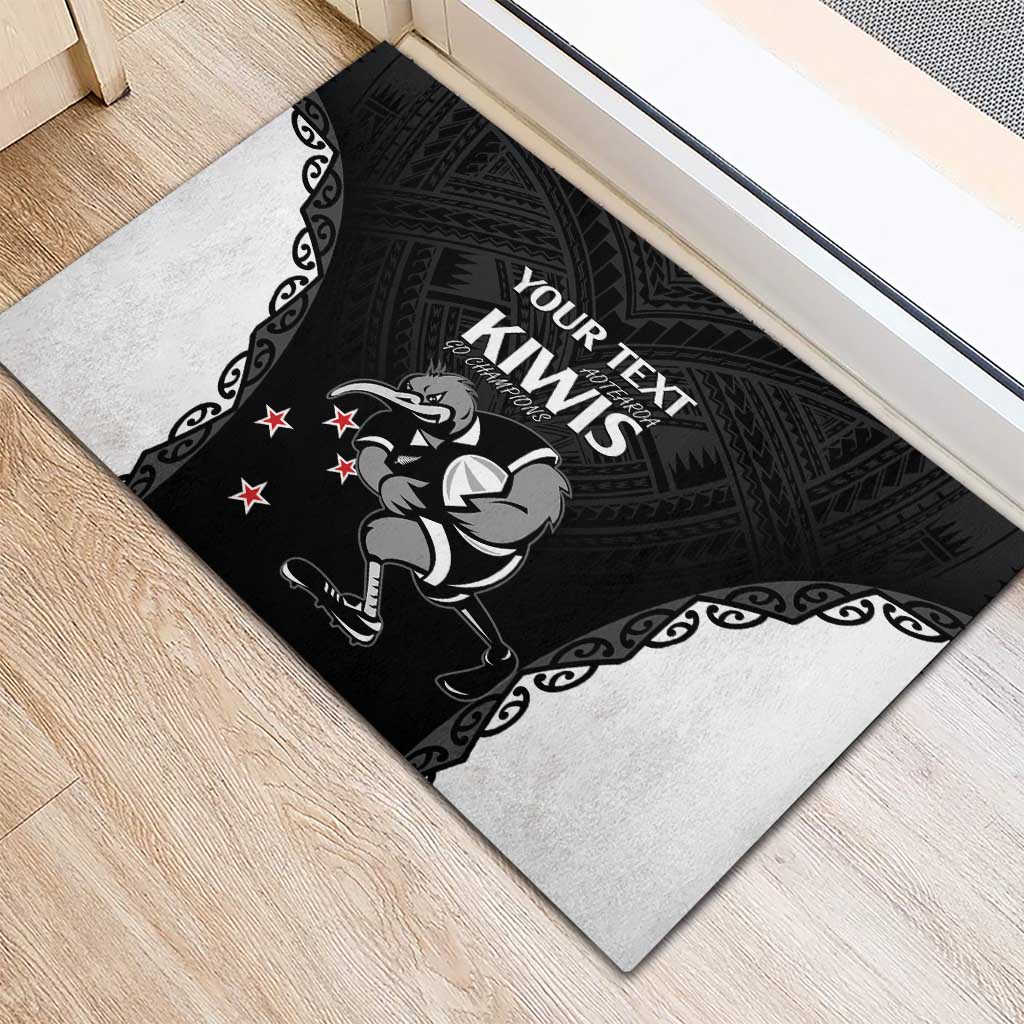 Aotearoa Rugby Custom Rubber Doormat Maori Kiwi - Mascot Style