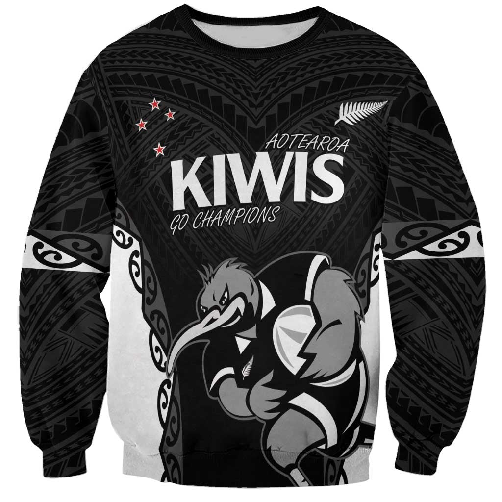 Aotearoa Rugby Custom Sweatshirt Maori Kiwi - Mascot Style